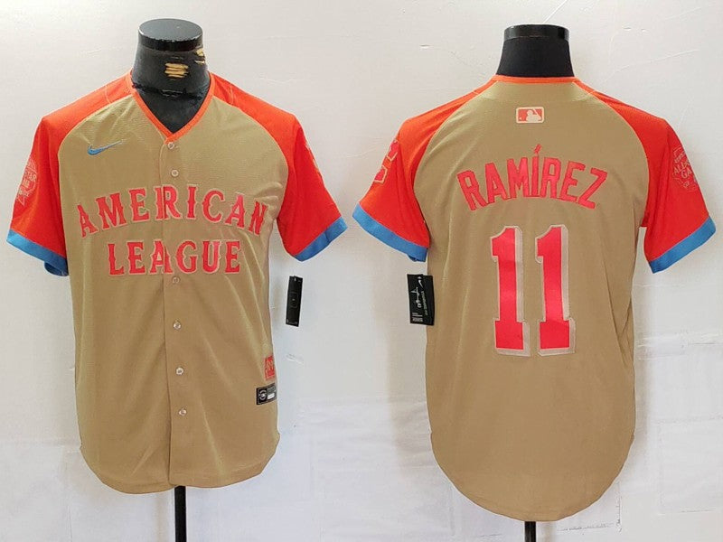 Men's American League Jose Ramirez #11 Cream 2024 MLB All-Star Game Limited Player Jersey1