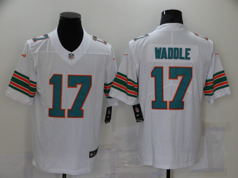 Men's Miami Dolphins Jaylen Waddle #17 White Game Player Jersey1
