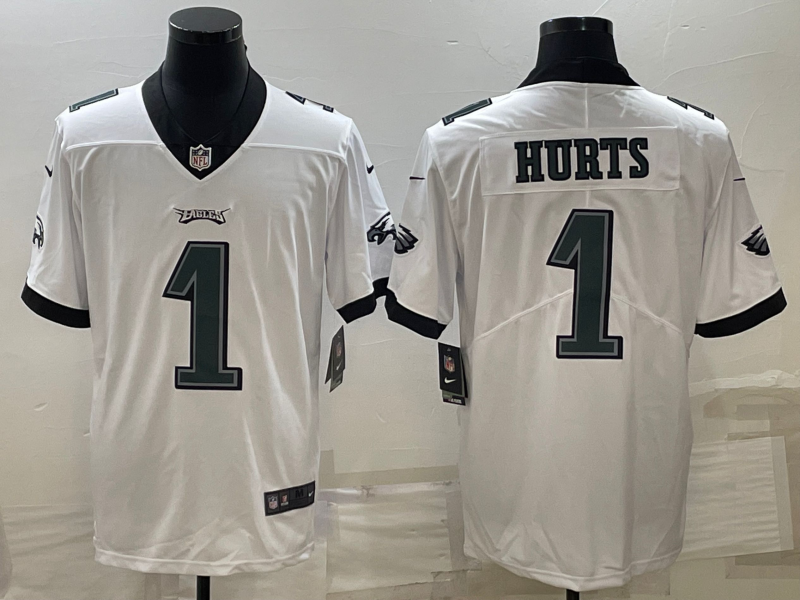 Men's Philadelphia Eagles Jalen Hurts #1 White Game Jersey1