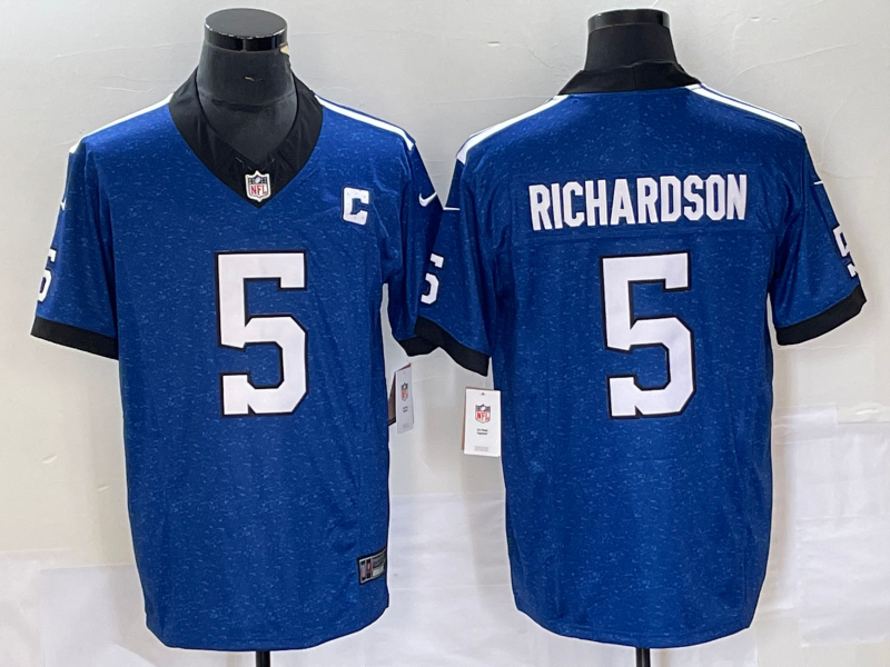 Men's Indianapolis Colts Anthony Richardson #5 Royal Indiana Nights Alternate Game Jersey1