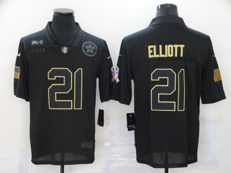 Men's Dallas Cowboys #21 Ezekiel Elliott Black Player Jersey1