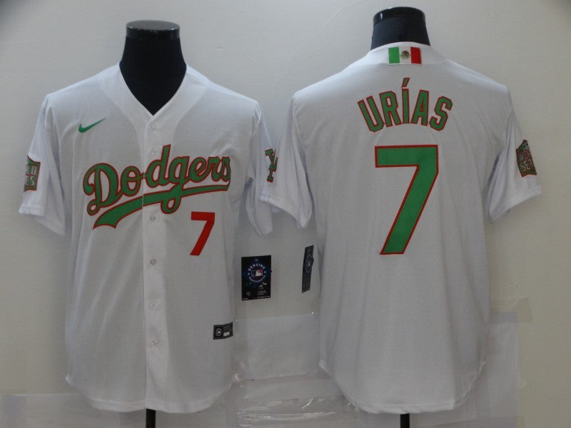 Men's Los Angeles Dodgers Julio Urias #7 White Player Baseball Jersey1