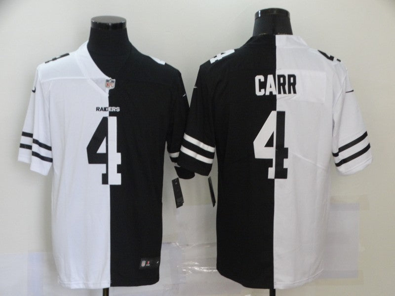 Men's Las Vegas Raiders Derek Carr #4 Black/White Game Jersey1