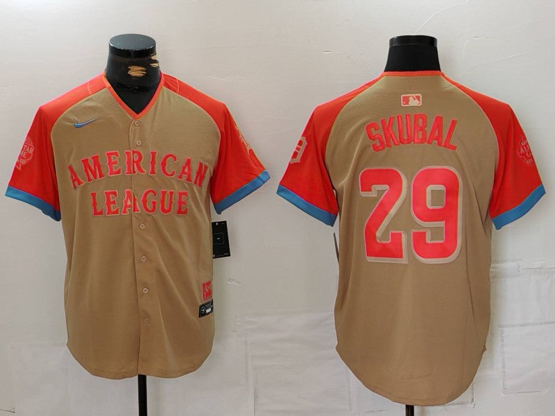 Men's American League Tarik Skubal #29 Cream 2024 MLB All-Star Game Limited Player Jersey1