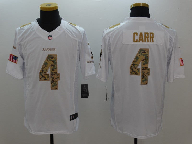 Men's Las Vegas Raiders Derek Carr #4 White Alternate Game Jersey1