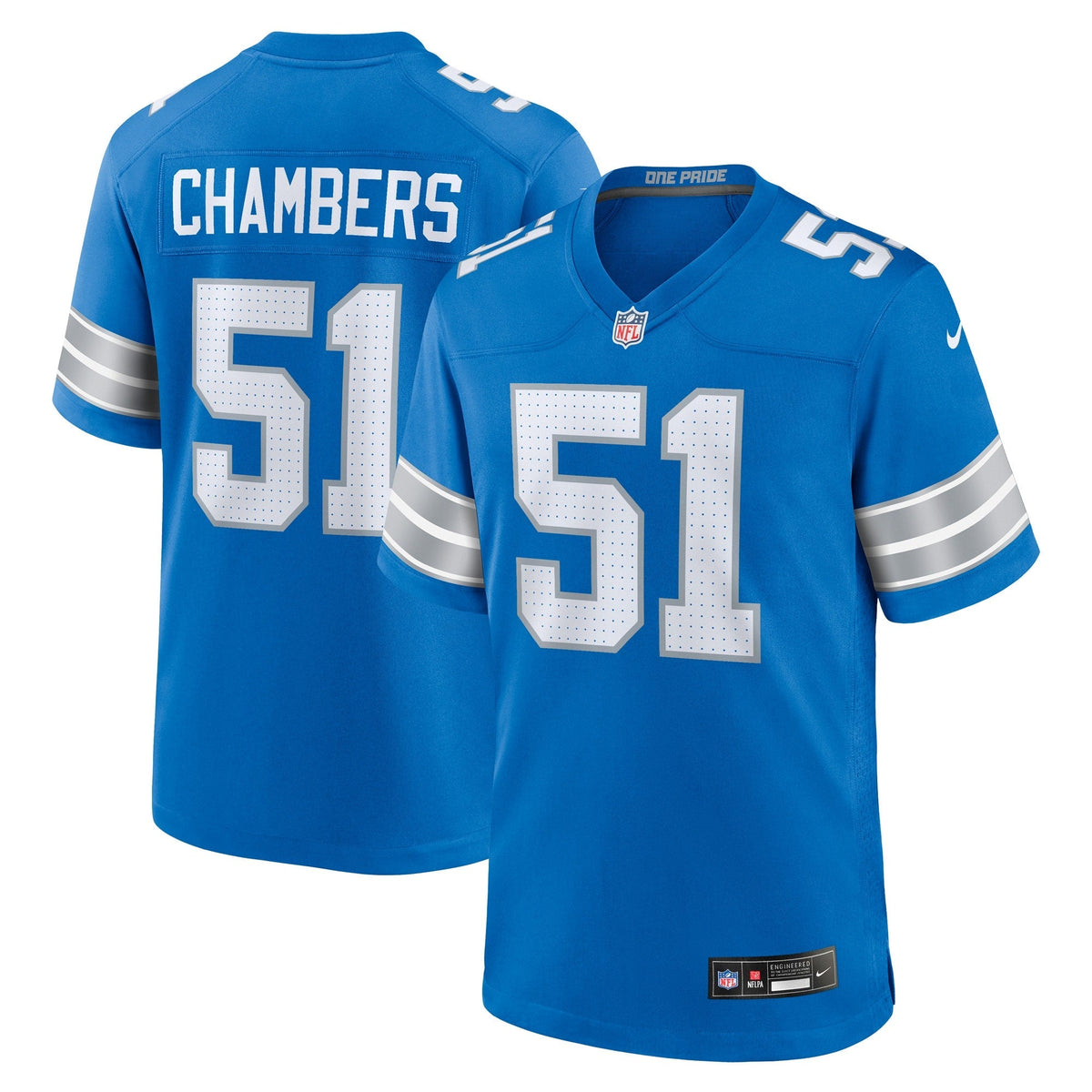 Steele Chambers Detroit Lions Nike Game Jersey -  Blue