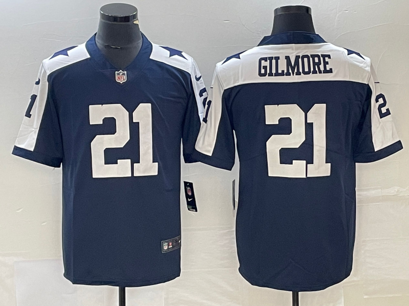 Men's Dallas Cowboys Stephon Gilmore #21 Navy Player Jersey1