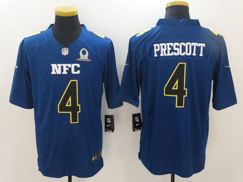 Men's Dallas Cowboys Dak Prescott #4 Blue Game Jersey1