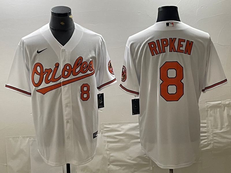Men's Baltimore Orioles Cal Ripken Jr. #8 White Replica Baseball Jersey1