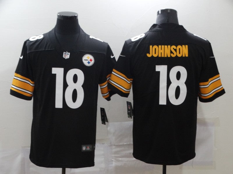 Men's Pittsburgh Steelers Diontae Johnson #18 Black Game Jersey1