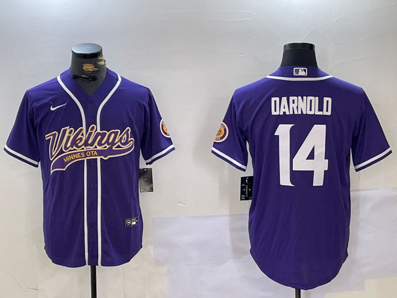 Men's Minnesota Vikings Sam Darnold #14 Purple Game Jersey1