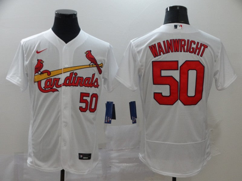 Men's St. Louis Cardinals Adam Wainwright #50 White Replica Player Jersey1