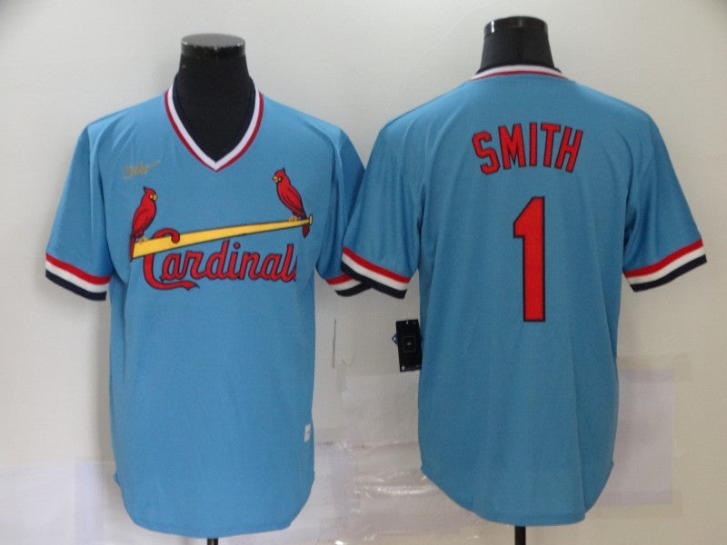 Men's St. Louis Cardinals Ozzie Smith #1 Blue Replica Baseball Jersey1