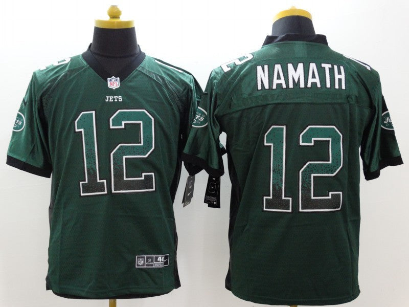 Men's New York Jets Joe Namath #12 Green Game Player Jersey1