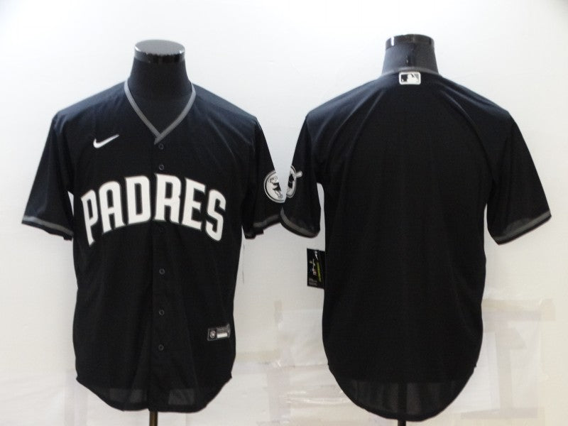 Men's San Diego Padres Black Official Replica Blank Jersey