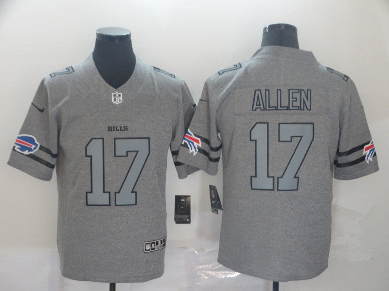 Men's Buffalo Bills Josh Allen #17 Gray Game Jersey1