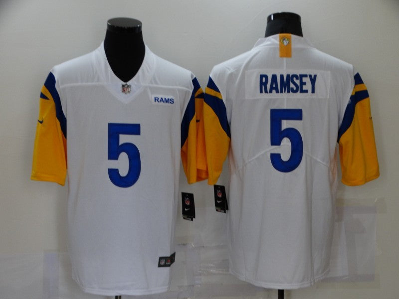 Men's Los Angeles Rams Jalen Ramsey #5 White Legend Jersey1