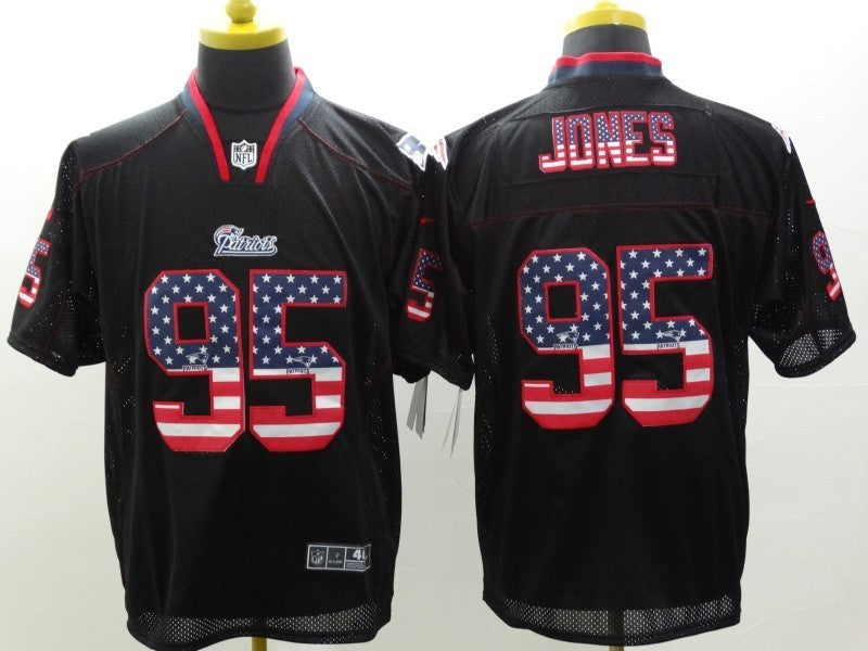 Men's New England Patriots Chandler Jones #95 Black Player Game Jersey1