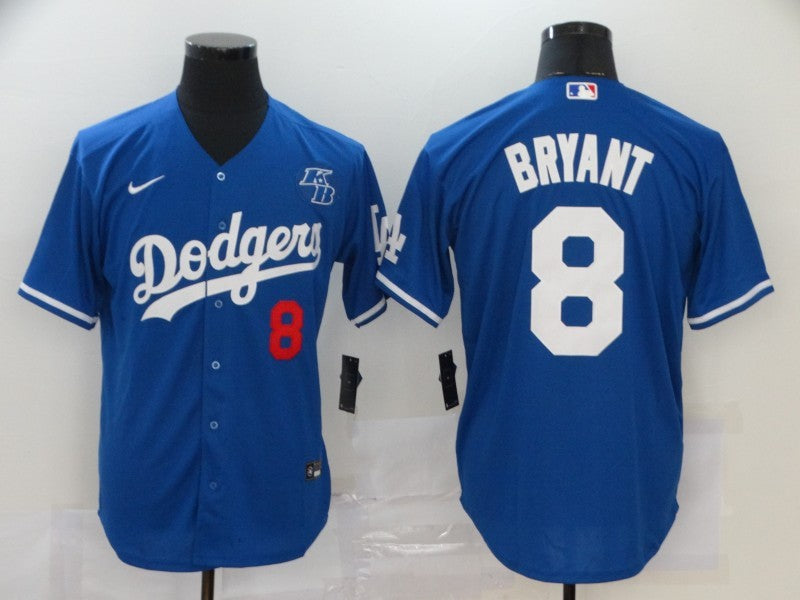 Men's Los Angeles Dodgers Kobe Bryant #8 Blue Replica Baseball Jersey1