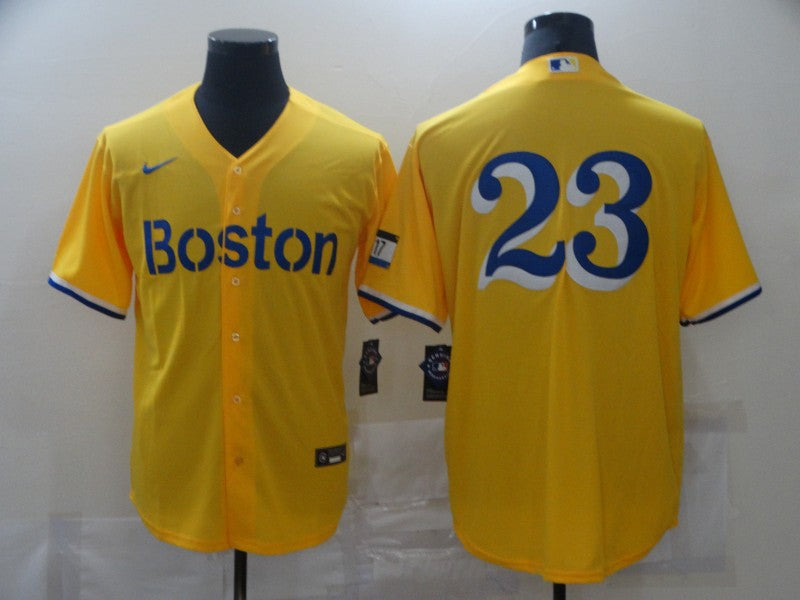 Men's Boston Red Sox Dennis Boyd #23 Gold City Connect Replica Player Jersey1