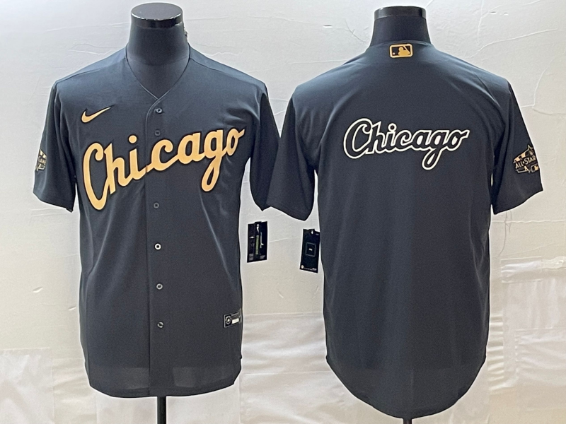 Men's Chicago White Sox Dark Gray Replica Game Jersey1