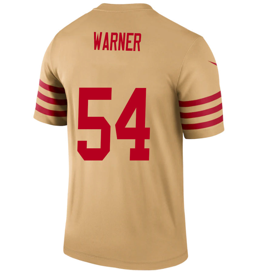 #54 Fred Warner Player SF.49ers Gold Legend Limited Football Jerseys