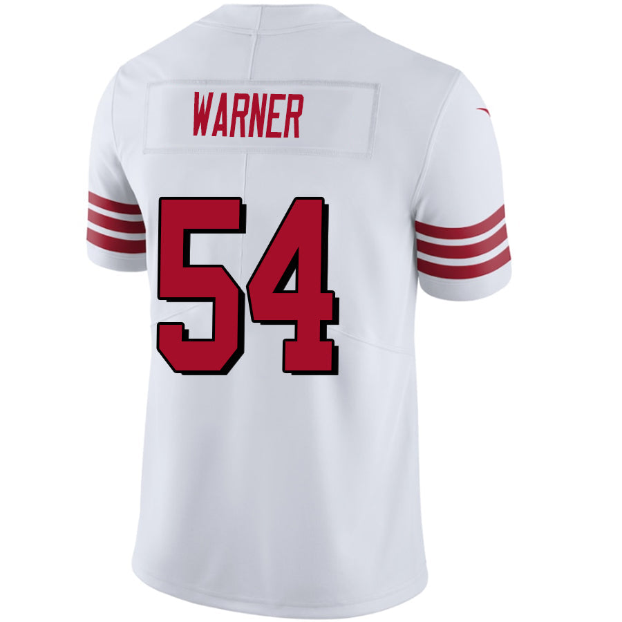 #54 Fred Warner Player SF.49ers White Alternate Game Football Jerseys