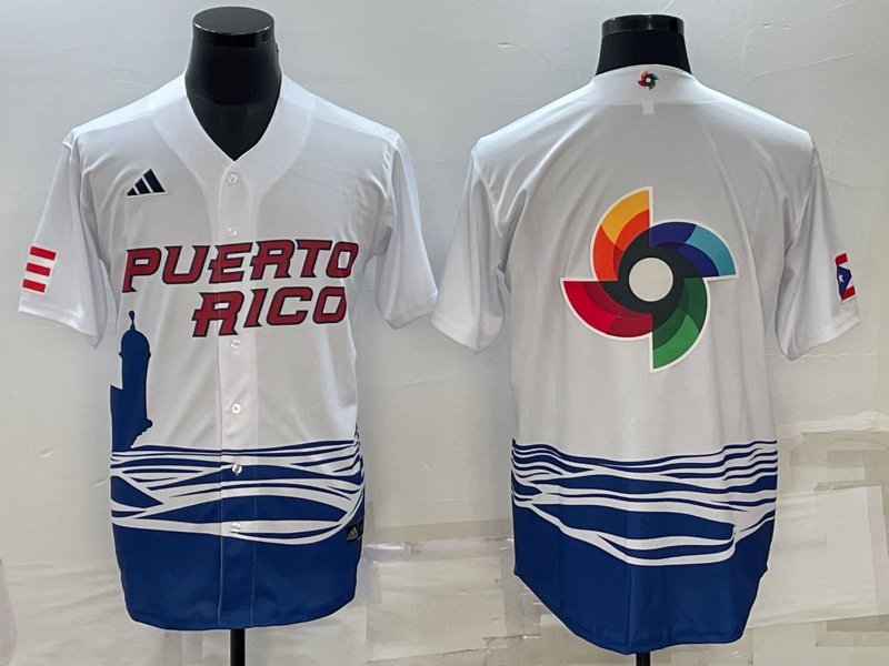 Men's 2023 World Baseball Classic Puerto Rico White Jersey1