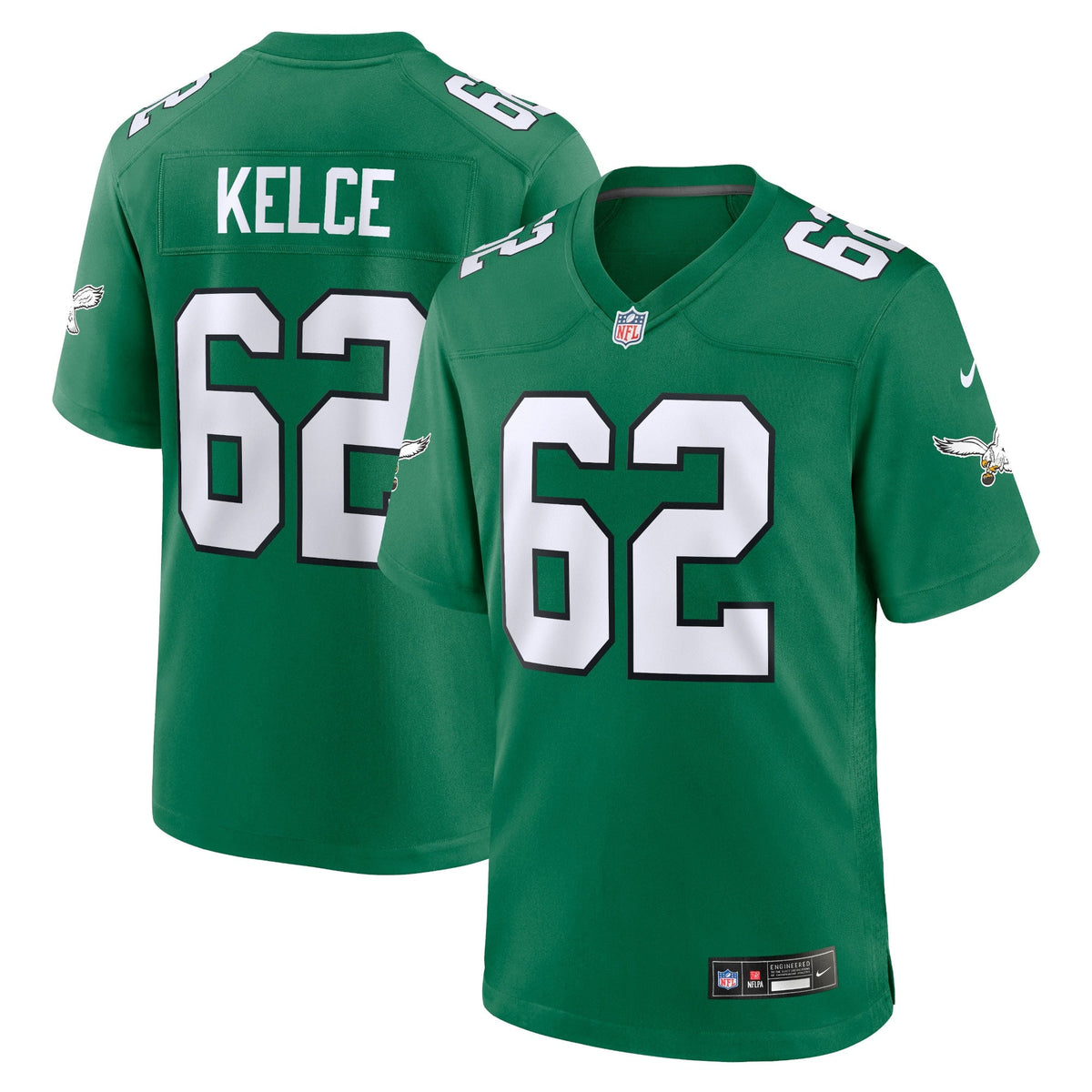 Jason Kelce Philadelphia Eagles Nike Alternate Game   Jersey - Kelly Green