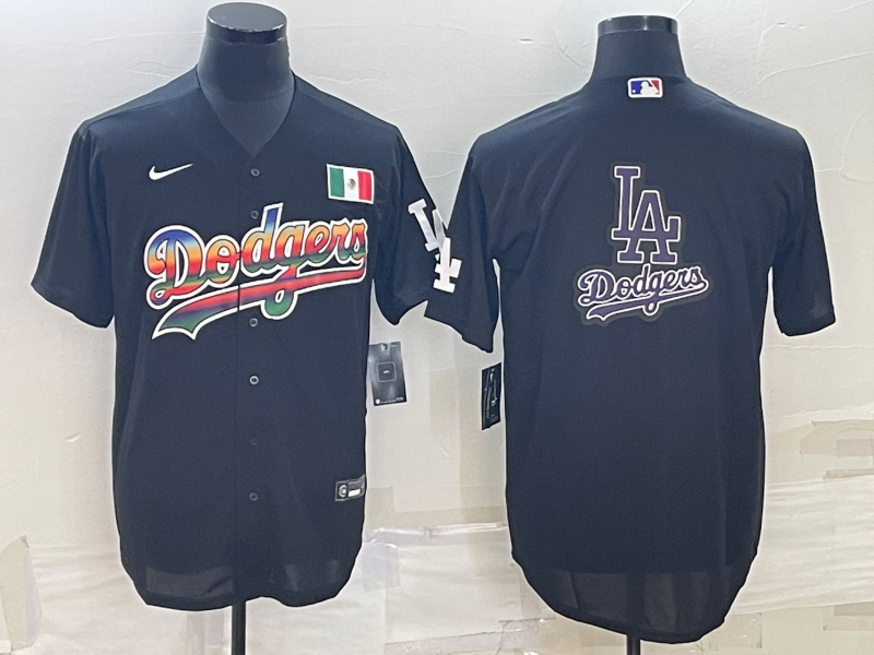 Men's Los Angeles Dodgers Black Blank Replica Jersey1