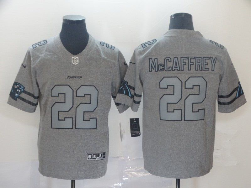 Men's Carolina Panthers Christian McCaffrey #22 Gray Game Jersey1