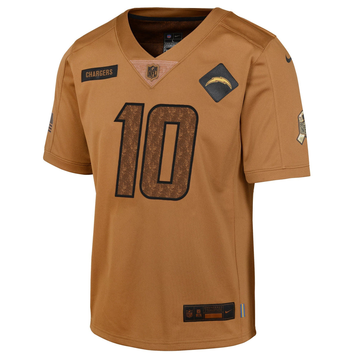 Justin Herbert Los Angeles Chargers Nike Salute To Service Limited Jersey - Brown