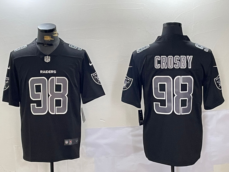 Men's Las Vegas Raiders Maxx Crosby #98 Black Fashion Game Jersey1