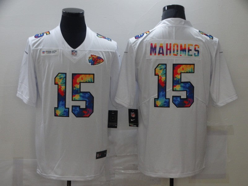 Men's Kansas City Chiefs Patrick Mahomes #15 White Alternate Game Jersey1