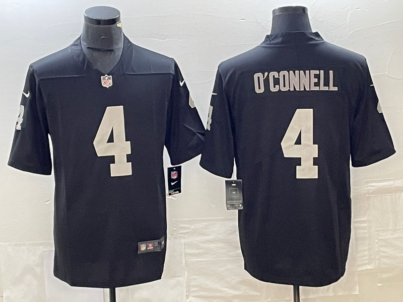 Men's Las Vegas Raiders Aidan O'Connell #4 Black Game Jersey1
