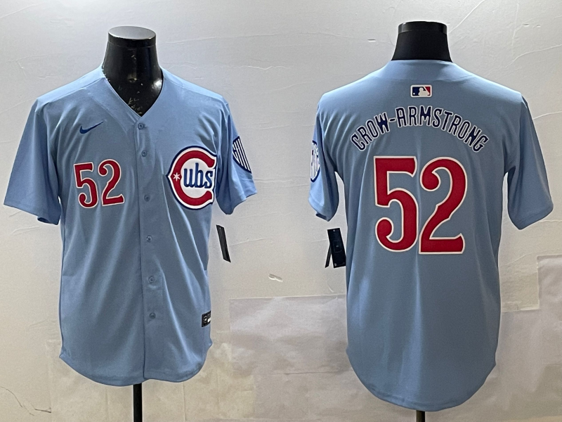 Men's Chicago Cubs Pete Crow-Armstrong #52 Baby Blue 2nd Alternate Limited Player Jersey1