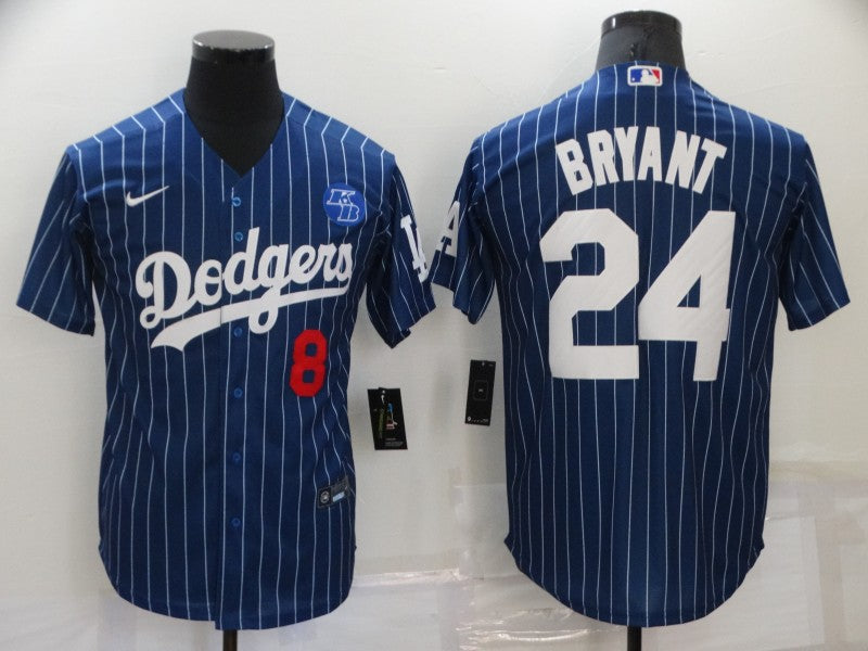 Men's Los Angeles Dodgers Kobe Bryant #8-24 Blue Player Jersey1