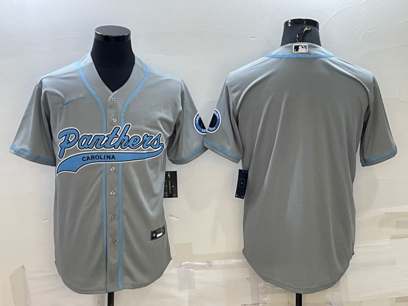 Men's Carolina Panthers Gray Blank Jersey1