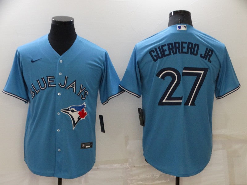 Men's Toronto Blue Jays Vladimir Guerrero Jr. #27 Light Blue Replica Baseball Jersey1