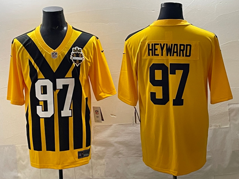 Men's Pittsburgh Steelers Cameron Heyward #97 Gold Alternate 1933 Throwback Game Jersey