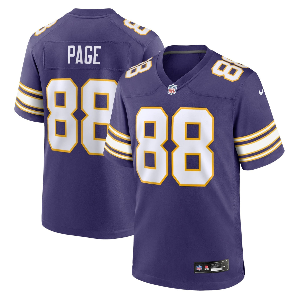 Alan Page Minnesota Vikings Nike Classic Retired   Jersey - Purple