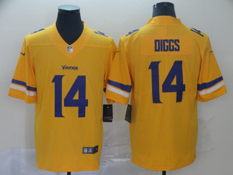 Men's Minnesota Vikings Stefon Diggs #14 Yellow Inverted Legend Jersey1
