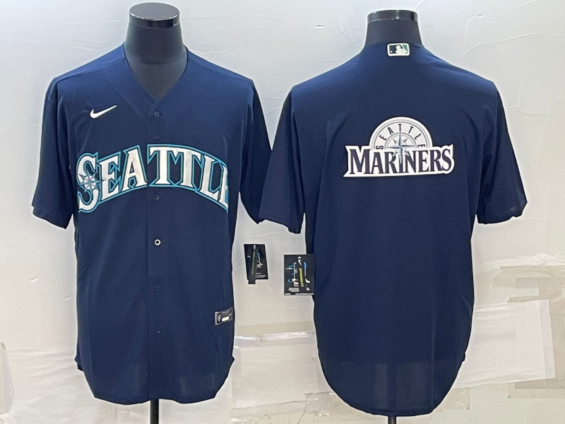 Men's Seattle Mariners Navy Alternate Replica Team Jersey1