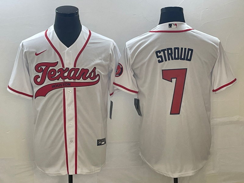 Men's Houston Texans C.J. Stroud #7 White Game Jersey1 Joint Edition
