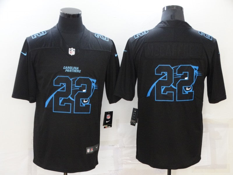 Men's Carolina Panthers #22 Christian McCaffrey Black Alternate Player Game Jersey1