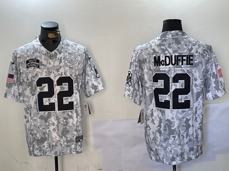 Men's Kansas City Chiefs Trent McDuffie #22 Arctic Camo 2024 Salute to Service Limited Jersey1