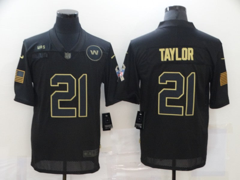 Men's Washington Commanders #21 Sean Taylor Black Game Player Jersey1