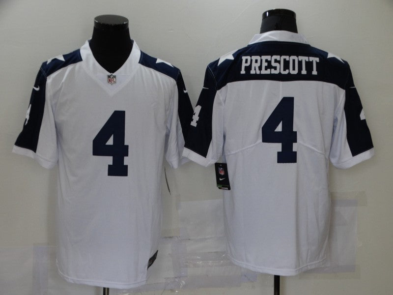 Men's Dallas Cowboys Dak Prescott #4 White Player Game Jersey1
