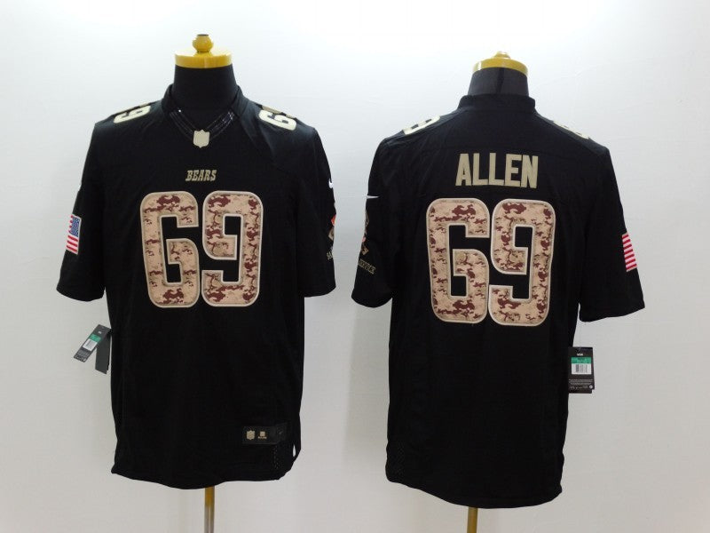 Men's Chicago Bears Jared Allen #69 Black Game Player Jersey1