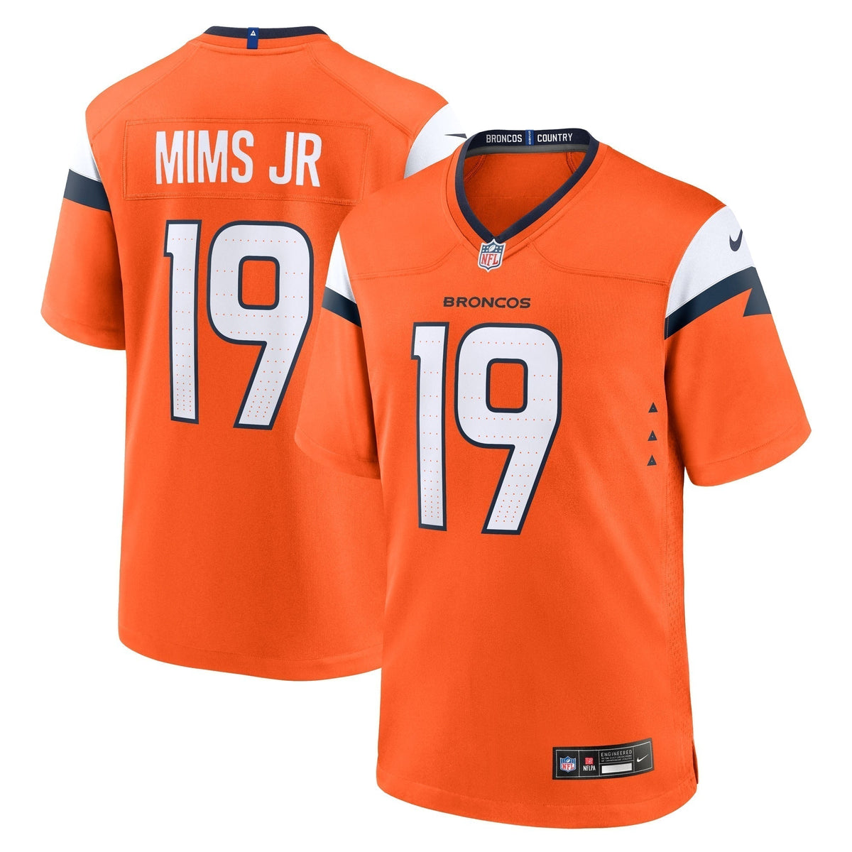 Marvin Mims Jr Denver Broncos Nike Team Game Jersey -  Orange